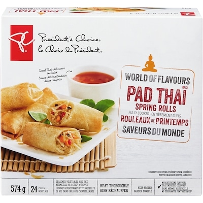 President's Choice World of Flavours Pad Thai Spring Rolls 574 g, $1.74/100g
