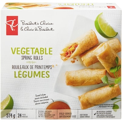 President's Choice Vegetable Spring Rolls 574 g, $1.74/100g