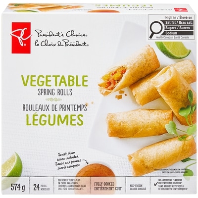 le Choix du Président Rouleaux de printemps aux légumes 574 g, 1,39 $/100g