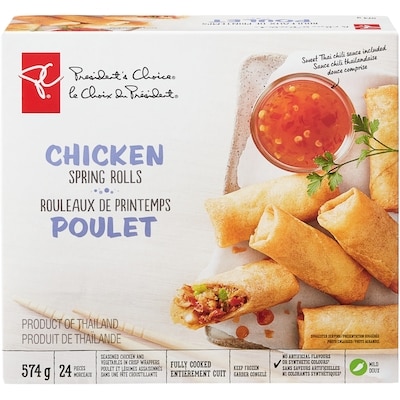 President's Choice Chicken Spring Rolls 574 g, $1.74/100g