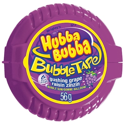 Wrigley’s Ruban de gomme à mâcher à saveur de raisin Hubba Bubba 12x56.0 g, 2,97 $/100g