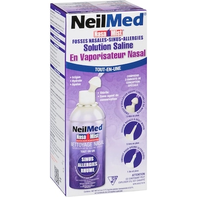 Solution saline en vaporisateur nasal tout-en-un
