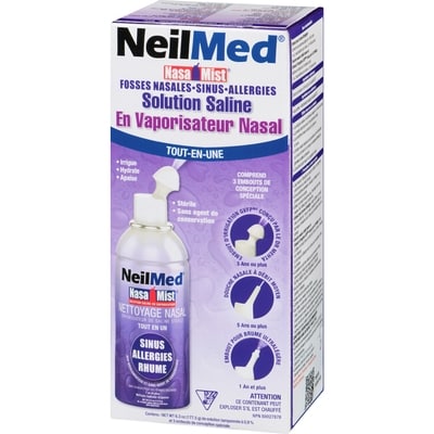 Solution saline en vaporisateur nasal tout-en-un