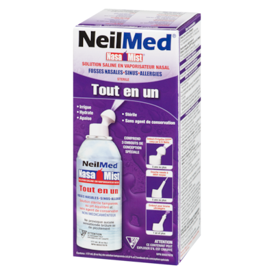 Solution saline en vaporisateur nasal tout-en-un
