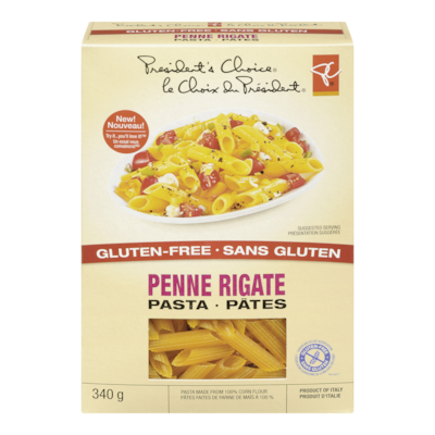 President's Choice Gluten Free Penne Rigate 340 g, $1.26/100g