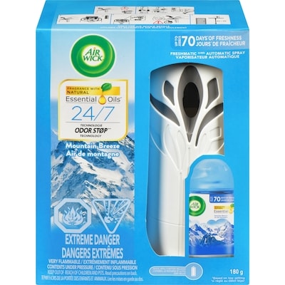 Air Wick Freshmatic Air Freshener, Automatic Spray Kit, Mountain Breeze, 1 Device + 1 Refill 180 g, $7.22/100g