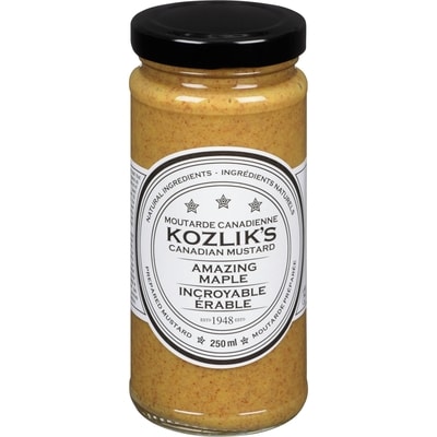 Glen Echo Moutarde canadienne Kozlik’s prestige à l’érable 250 ml, 3,00 $/100ml