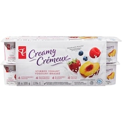 Creamy Stirred Yogurt Cups - Strawberry, Raspberry, Blueberry & Peach 