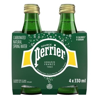 Perrier Original Carbonated Natural Spring Water, 4-Pack 4x330.0 ml, $0.44/100ml