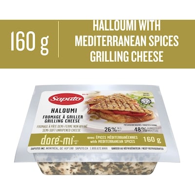 Saputo Doré-Mi Haloumi with Mediterranean Spices Cheese 160 g, $5.31/100g