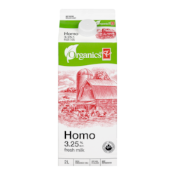 PC Organics Organic Homogenized Milk 2 l, $0.34/100ml