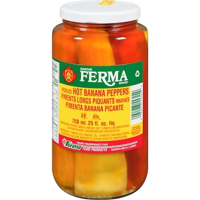 Ferma Piments bananes forts au vinaigre 750 ml, 0,64 $/100ml