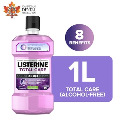 Listerine Total Care Zero Antiseptic Mouthwash, Mild Mint, Alcohol Free 1 l, $0.95/100ml