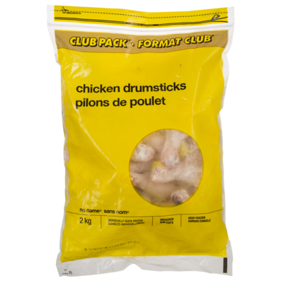 Sans Nom Pilons de poulet format club 2 kg, 0,75 $/100g