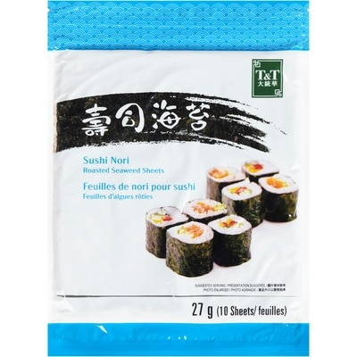 T&T Sushi Nori Roasted Seaweed Sheets 27 g, $12.93/100g