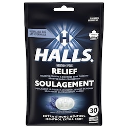 Halls Throat Lozenges, Sore Throat Relief Mentho-Lyptus Extra Strong 30 Count Bag 30 ea, $0.17/1ea