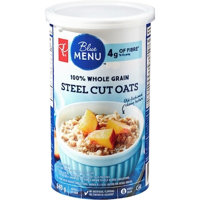 PC Blue Menu 100% Whole Grain Steel Cut Oats 840 g, $0.48/100g