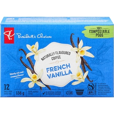 President's Choice French Vanilla Naturally Flavoured Single Serve Coffee Pods 12 ea, $0.71/1ea