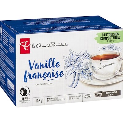 Cartouches individuelles de café à l’arôme naturel Vanille française