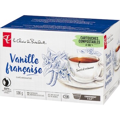 Cartouches individuelles de café à l’arôme naturel Vanille française