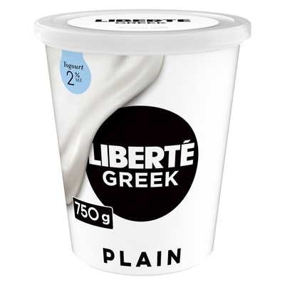 Liberte Greek 2% Yogurt, Plain, High Protein 750 g, $0.87/100g