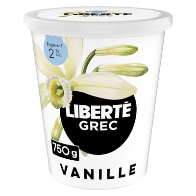 Liberté Grec Yogourt 2 %, Vanille, Teneur élevée en protéines 750 g, 0,93 $/100g