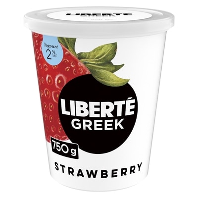 Liberte Greek 2% Yogurt, Strawberry, High Protein 750 g, $1.00/100g