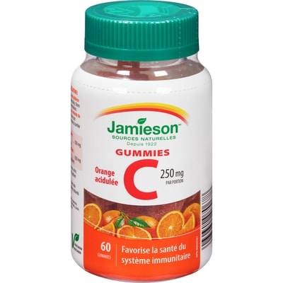 Jamieson Gummies de vitamine C  - Orange fraîche 60 ea, 0,27 $/1ch