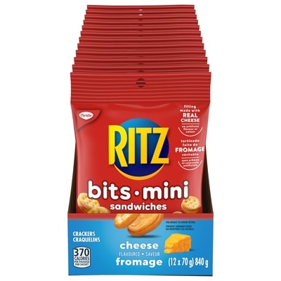 Christie Bits Cheese Sandwich Crackers (Pack of 12) 12x70.0 g, $2.14/100g