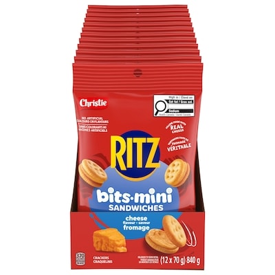Christie Bits Cheese Sandwich Crackers (Pack of 12) 12x70.0 g, $2.14/100g