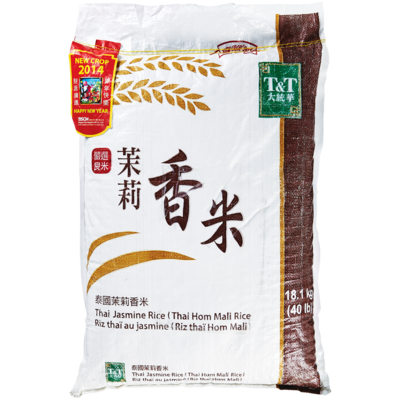T&T Riz thaï au jasmin 18.1 kg, 0,16 $/100g