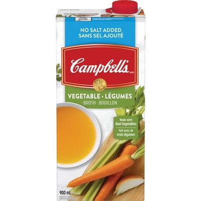 Campbell’s Bouillon de légumes Sans sel ajouté de Campbell’sMD (900 mL) 900 ml, 0,33 $/100ml