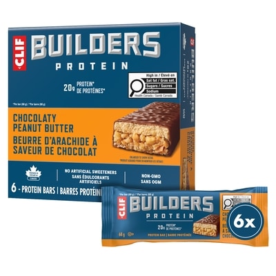 CLIF BUILDERS Protein Bars, Chocolate Peanut Butter Flavour,20g of Protein 410 g, $4.63/100g