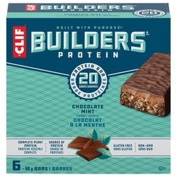 Clif BUILDERS barres protéinées saveur de chocolat à la menthe 20 g de protéines par barre (emballage de 6) 410 g, 4,02 $/100g