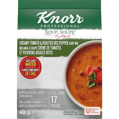 Knorr Préparation de soupe crémeuse aux tomates et poivrons rouges rôtis 486 g, 4,22 $/100g
