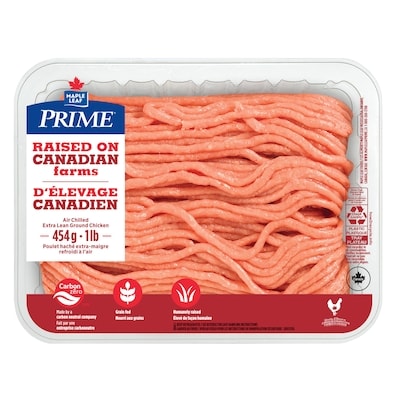 Maple Leaf Extra Lean Ground Chicken, Raised on Canadian Farms 454 g, $1.76/100g