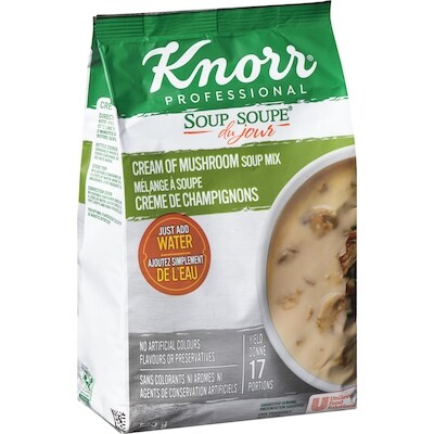 Préparation de crème de champignons