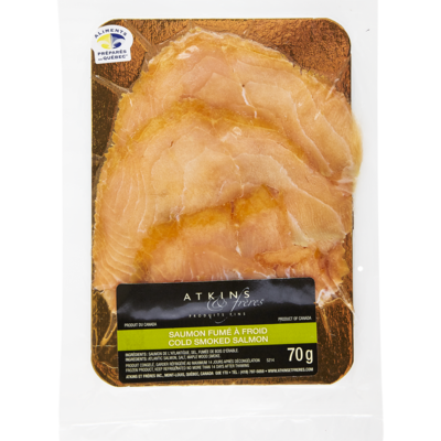 Atkins Cold Smoked Atlantic Salmon 70 g, $11.41/100g