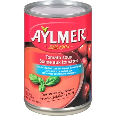 Aylmer Soup Tomato Reduced Sodium 284 ml, $0.31/100ml