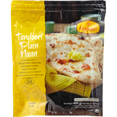Haldiram’s Pain naan tandoori nature 400 g, 1,12 $/100g