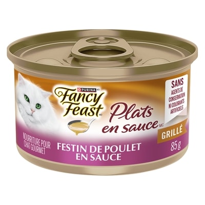 Purina Fancy Feast Plats en Sauce Festin au Poulet dans une Sauce à Saveur de Poulet Grillé, Nourriture Humide pour Chats 85 g 85 g, 1,52 $/100g