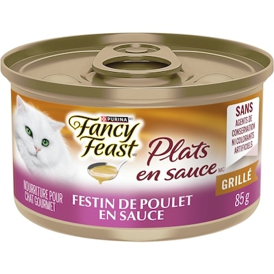 Purina Fancy Feast Plats en Sauce Festin au Poulet dans une Sauce à Saveur de Poulet Grillé, Nourriture Humide pour Chats 85 g 85 g, 1,18 $/100g