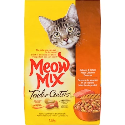 Meow Mix Tender Centers Salmon & Chicken Flavours Cat Food 1 kg, $0.81/100g