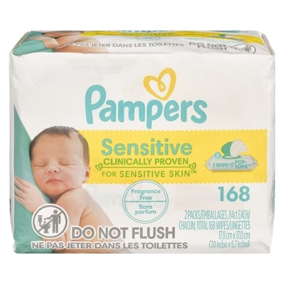 Pampers Pampers Baby Wipes Sensitive Perfume Free 3X Pop-Top Packs 168 Count 168 ea, $0.07/1ea