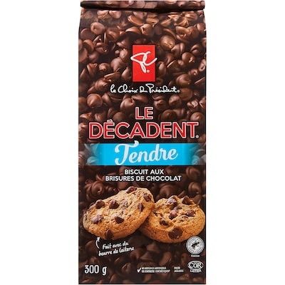le Choix du Président Le Biscuit Décadent tendre aux brisures de chocolat   300 g, 1,50 $/100g
