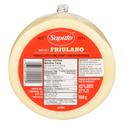 Saputo Mini Friulano Cheese 500 g, $3.20/100g