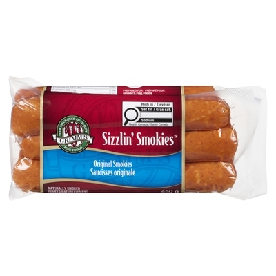 Grimm’s Saucisses fumées, Sizzlin' Original 450 g, 2,00 $/100g