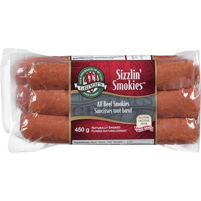 Grimms Smokies, All Beef Sizzlin 450 g, $2.00/100g