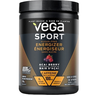 Vega Sport Energiseur sans Sucre, baie d'acai 128 g, 42,96 $/100g
