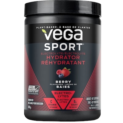 Vega Électrolyte Réhydratante, baie 148 g, 24,99 $/100g